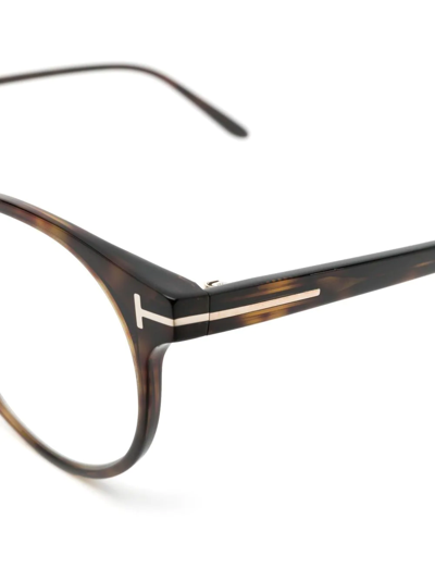 Tom Ford Round-frame Optical Glasses In Brown