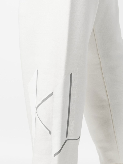 Shop Karl Lagerfeld Slim Tapered-leg Sweatpants In White