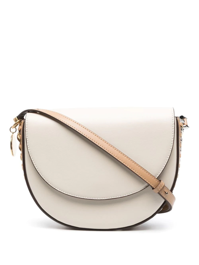 Shop Stella Mccartney Medium Frayme Shoulder Bag In Neutrals