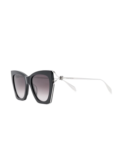 Shop Alexander Mcqueen Skull-stud Cat-eye Sunglasses In Black