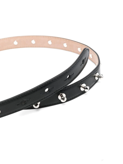Alexander Mcqueen Studded Leather Belt In Black