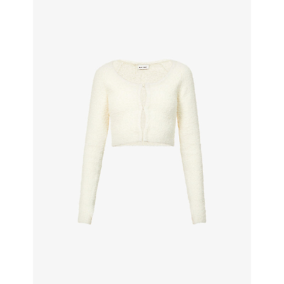 Shop Alix Nyc Phoenix Cropped Stretch-knitted Top In Bone
