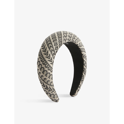 Shop Marc Jacobs Mj Monogram Headband In Natural Jacquard