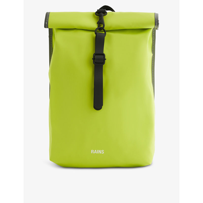 Shop Rains Rolltop Mini Shell Rucksack In Lime