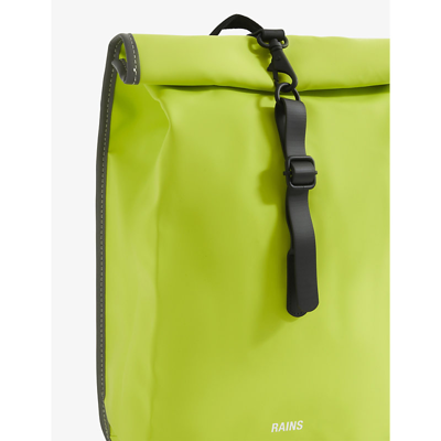 Shop Rains Rolltop Mini Shell Rucksack In Lime