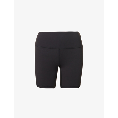 Shop Lululemon Women's Black Align High-rise Stretch-jersey Shorts