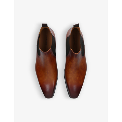 Shop Magnanni Shaw Leather Chelsea Boots In Brown