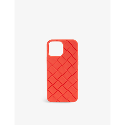 Bottega Veneta Intrecciato Iphone 13 Pro Rubber Phone Case In Red