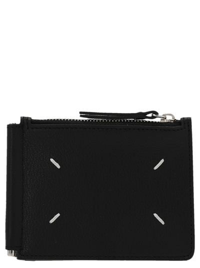 Shop Maison Margiela Stitching Logo Wallet In Black