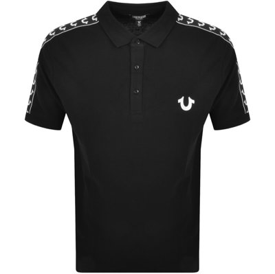 Shop True Religion Damask Polo T Shirt Black