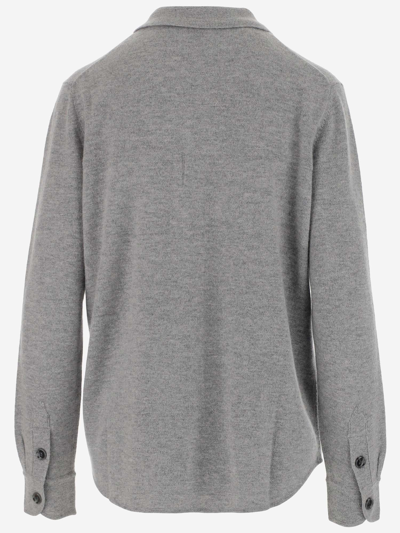 Shop Allude Cashmere Blend Shirt-jacket In Grigio