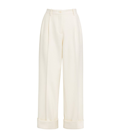 Shop The Row Wool Cassandro Trousers In Beige