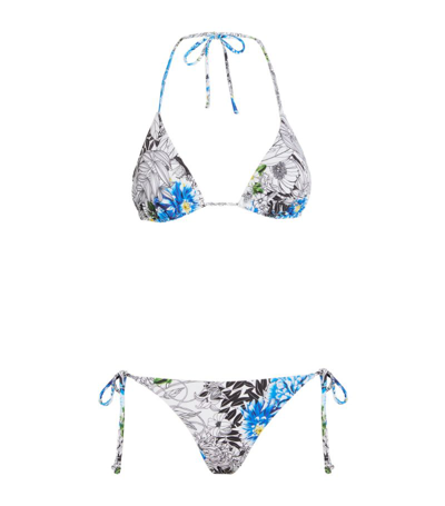 Shop Mary Katrantzou Floral Mykonos Bikini In Blue