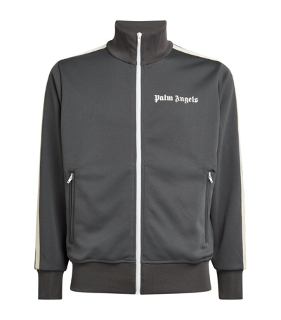 Shop Palm Angels Classic Zip-up Track Jacket In Grey