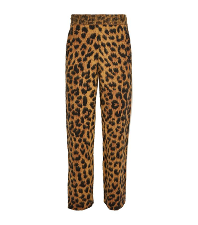Shop Palm Angels Brushed Knit Animalier Track Pants In Brown