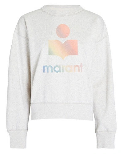 Shop Isabel Marant Étoile Mobyli Embroidered Logo Sweatshirt In Ivory