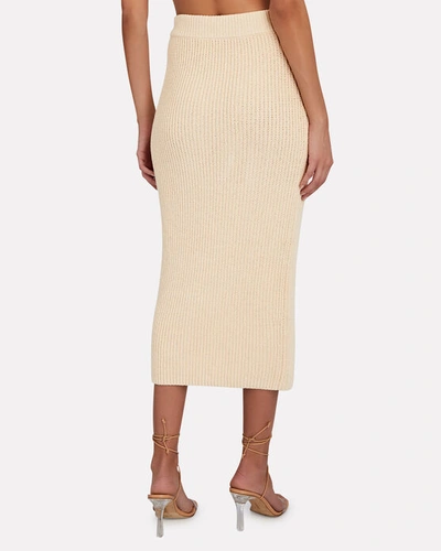 Shop A.l.c Olive Knit Midi Skirt In Beige