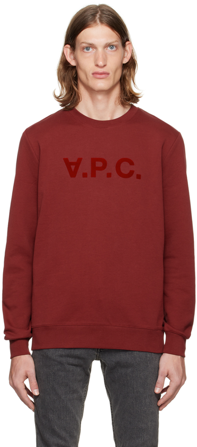 Shop Apc Burgundy Vpc Sweatshirt In Gac Burgundy