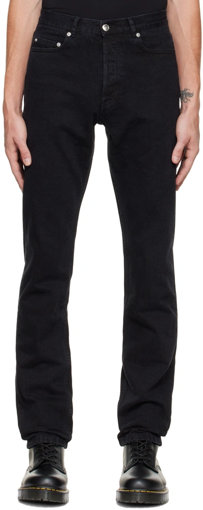 Shop Apc Black Standard Straight Jeans In Lzz Noir