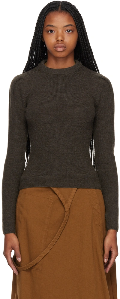 Shop Lemaire Brown Crewneck Sweater In Br475 Brown