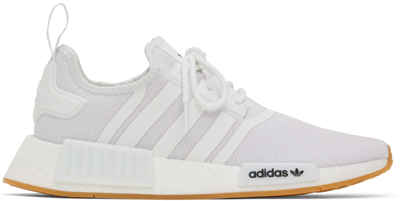 Shop Adidas Originals White Nmd_r1 Primeblue Sneakers In Ftwr White / Ftwr Wh