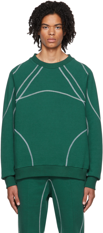 Shop Saul Nash Green Overlock Stitch Sweatshirt In Forest Green