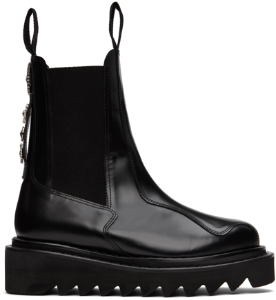Toga Ssense Exclusive Black Leather Chelsea Boots In Black