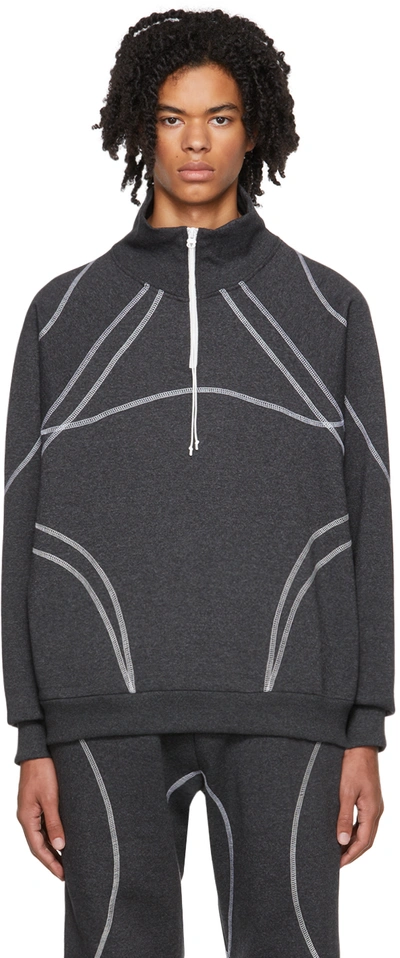 Shop Saul Nash Gray Overlock Stitch Sweatshirt In Dark Grey Marl
