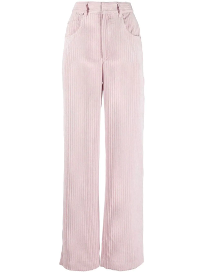 Shop Isabel Marant Milorsy Corduroy Velvet Trousers In Pink