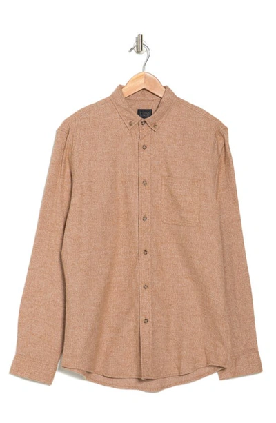 Shop 14th & Union Grindle Long Sleeve Trim Fit Shirt In Rust Argan Oil White Grindle