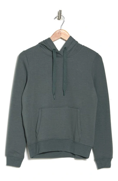 Shop 90 Degree By Reflex Terry Brushed Pullover Hoodie In Deep Sage