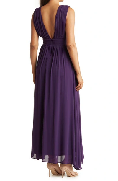 Shop Love By Design Athen Plunging V-neck Maxi Dress In Blackberry Cordial