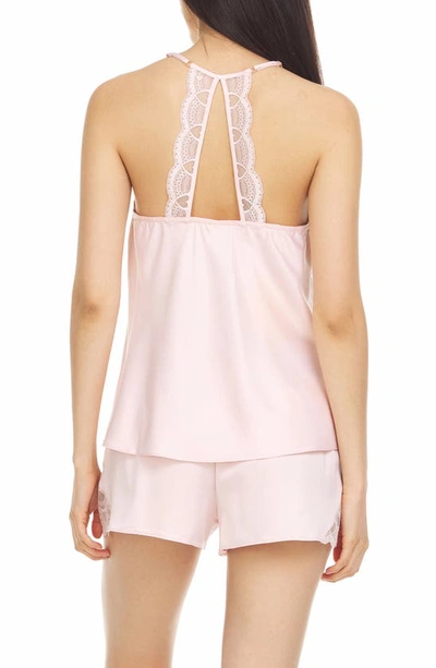 Flora By Flora Nikrooz Kit Lace Trim Satin Camisole & Shorts 2-piece Pajama Set In Pink
