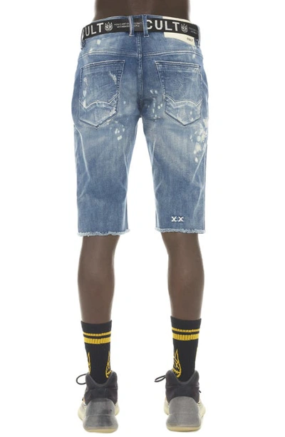 Cult Of Individuality Belted Rocker Slim Fit Denim Shorts In Dune