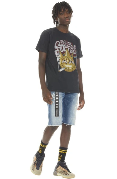Cult Of Individuality Belted Rocker Slim Fit Denim Shorts In Dune