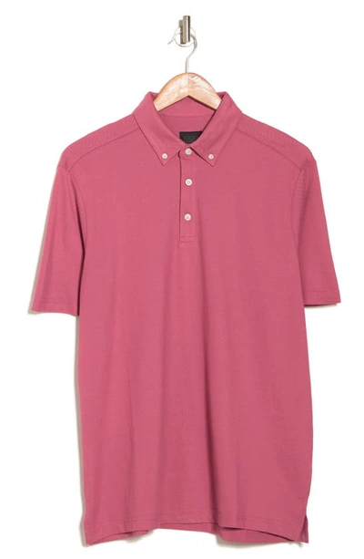 Shop 14th & Union Short Sleeve Coolmax Polo In Burgundy Blush