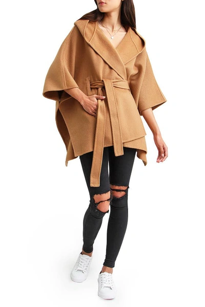 Belle & Bloom Jackson Landing Wool Blend Cape Coat In Camel