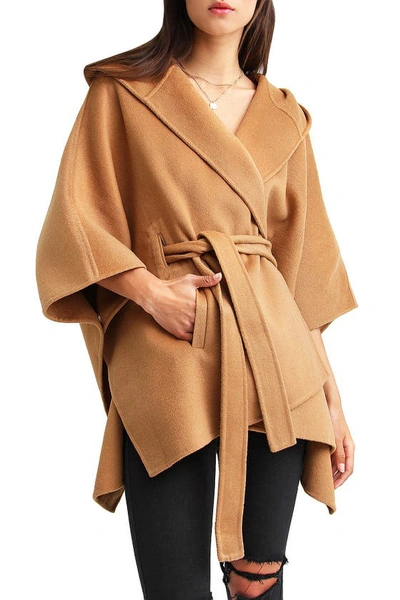 Belle & Bloom Jackson Landing Wool Blend Cape Coat In Camel