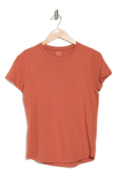 Shop Madewell Vintage Crewneck Cotton T-shirt In Earthen Red