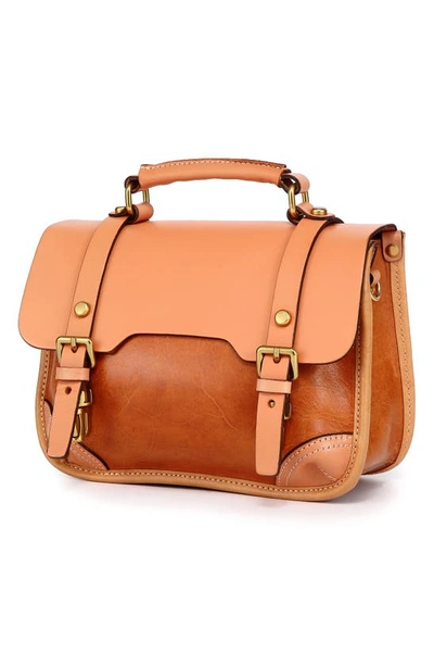 Old Trend Alder Leather Mini Satchel In Caramel