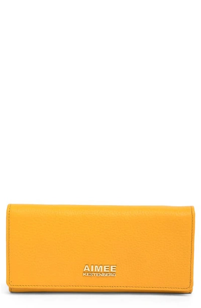 Shop Aimee Kestenberg Sovana Foldover Slim Wallet In Golden Root