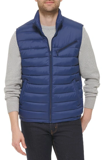 Shop Cole Haan Quilted Puffer Vest In Navy