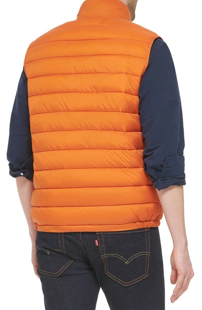 Cole Haan Men's Zip-front Puffer Vest In Orange
