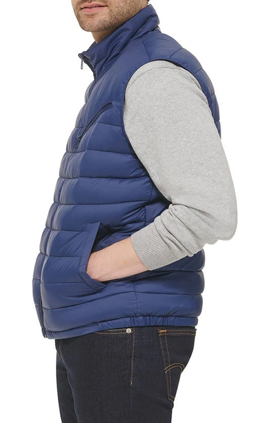 Shop Cole Haan Quilted Puffer Vest In Navy