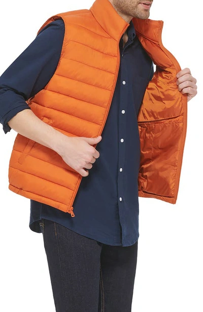 Cole Haan Men's Zip-front Puffer Vest In Orange