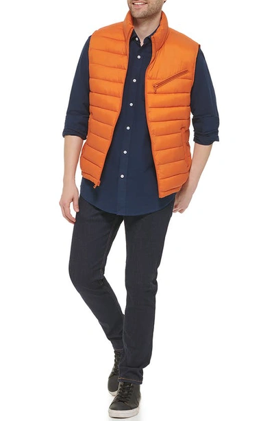 Cole Haan Men's Zip-front Puffer Vest In Orange