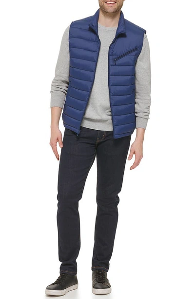 Shop Cole Haan Quilted Puffer Vest In Navy