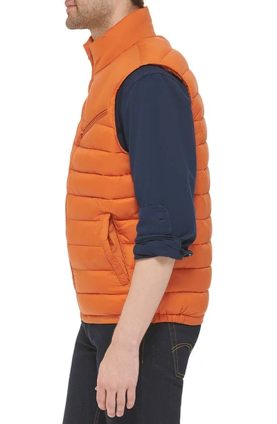 Cole Haan Men's Zip-front Puffer Vest In Orange