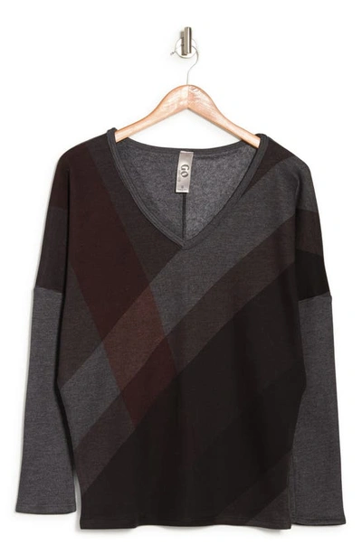 Shop Go Couture V-neck Dolman Sweater In Black Print 1