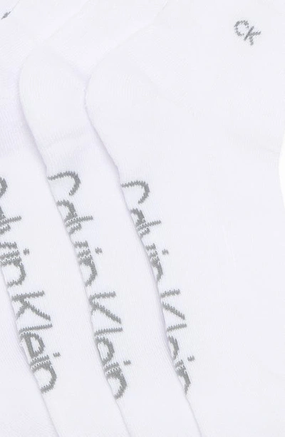 Shop Calvin Klein Quarter Length Cushion Cut Socks In White